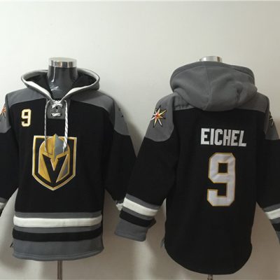 Vegas Golden Knights #9 Jack Eichel Black Ageless Lace-Up Pullover Hoodie