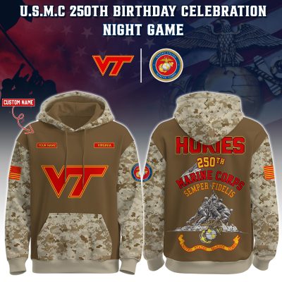 Virginia Tech Hokies USMC 250th Birthday "Semper Fidelis" Combo Hoodie & Pants Limited Edions USMC2792
