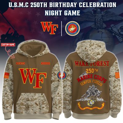 Wake Forest Demon Deacons USMC 250th Birthday "Semper Fidelis" Combo Hoodie & Pants Limited Edions USMC2794