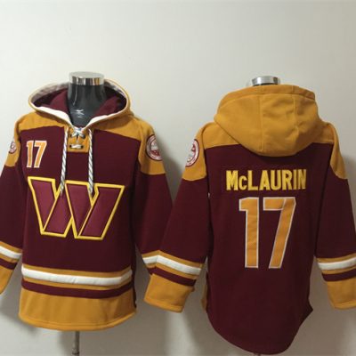 Washington Commanders #17 Terry McLaurin Burgundy Ageless Lace-Up Pullover Hoodie