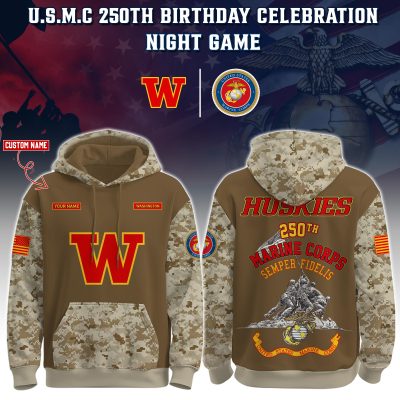 Washington Huskies USMC 250th Birthday "Semper Fidelis" Combo Hoodie & Pants Limited Edions USMC2795
