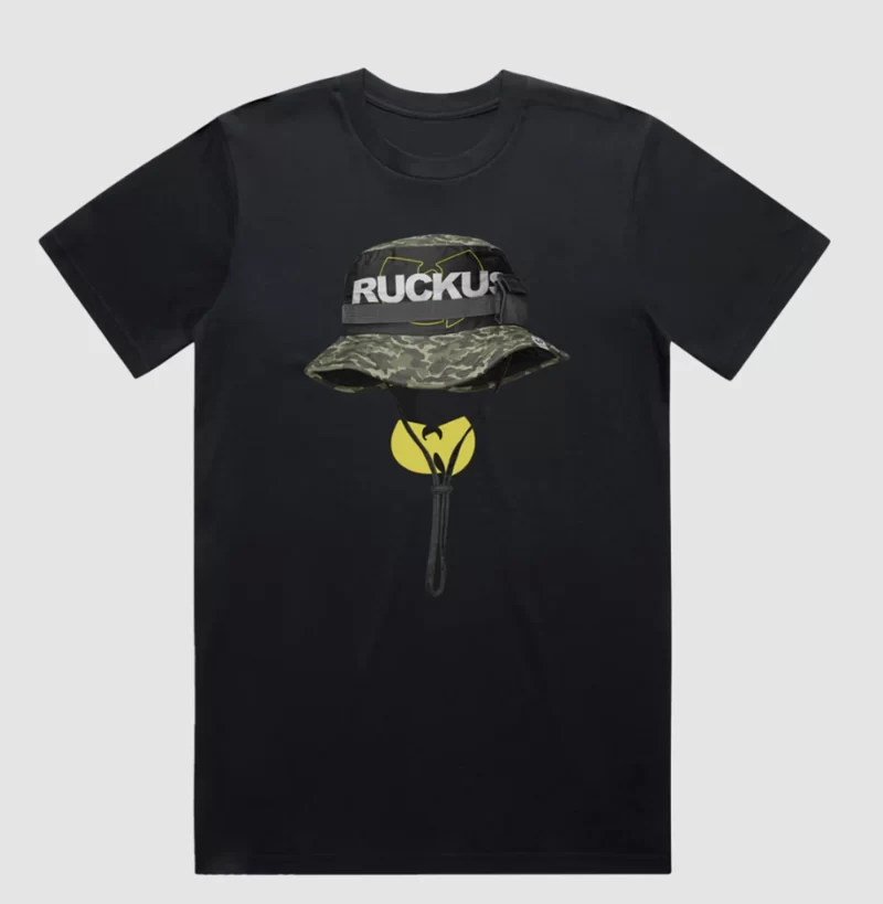 Wu-Tang Clan T-Shirt Ruckus Camo Hat Graphic Rap Hip Hop Tee Men Women T-Shirt